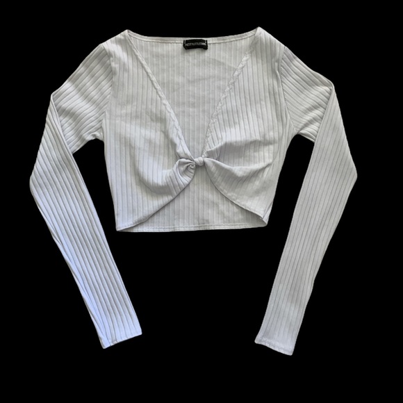 PrettyLittleThing Knot Cropped Top Size 6 - Picture 2 of 5